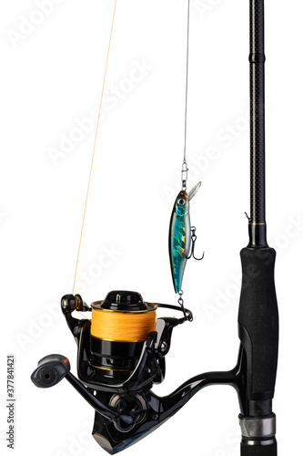Spinning rod, reel and fishing baits
