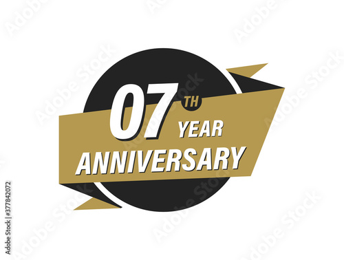 7 Year Anniversary Vector images Design Illustration