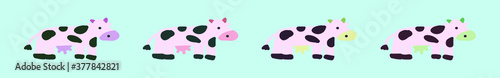 set of cow cartoon design icons. vector illustration
