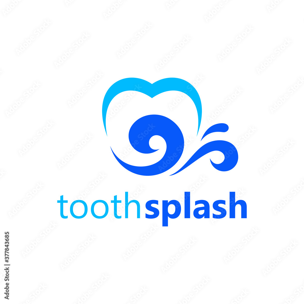 tooth splash for dental logo design