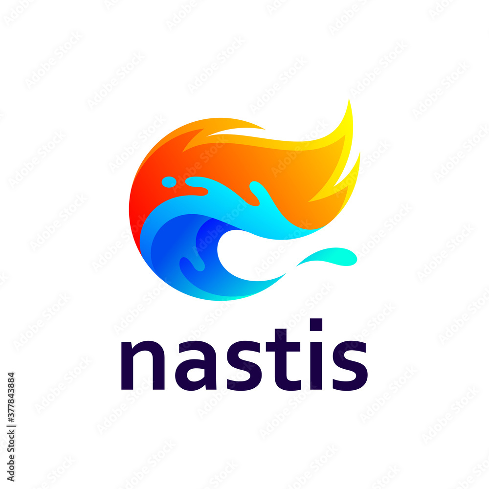 wave with fire and water splash logo design
wave with fire and water splash logo design