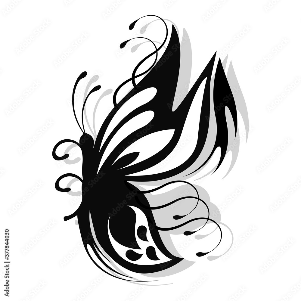 Naklejka premium Butterfly Tattoo Design Vector