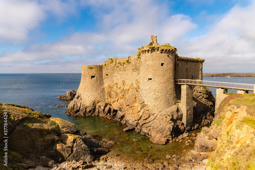 Yeu island in France, the ruins of the castle