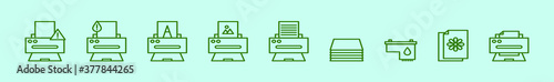 set of printer cartoon icon design template with various models. vector illustration