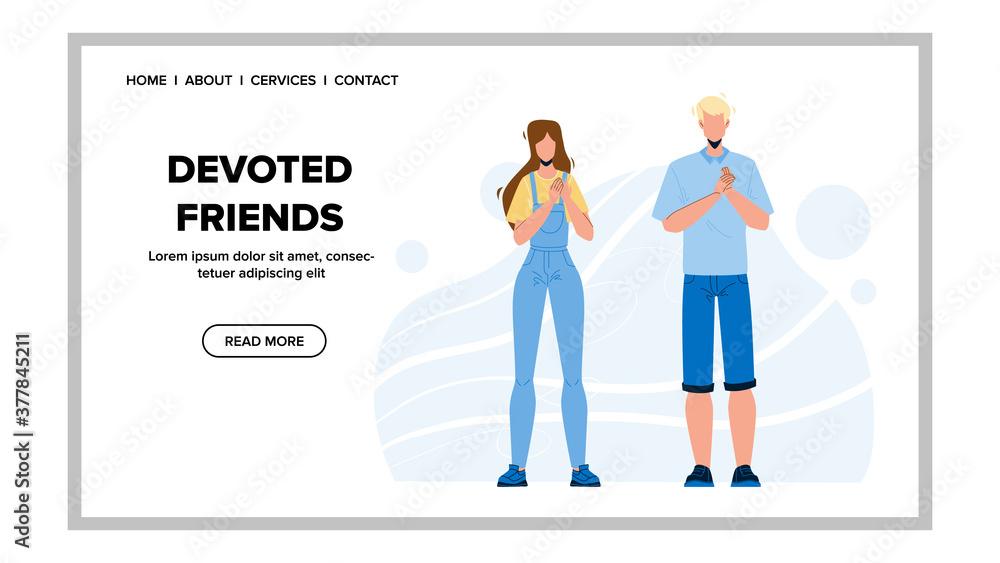 Best Devoted Friends Man And Woman Couple Vector Best Devoted Friends Man And Woman Couple Vector