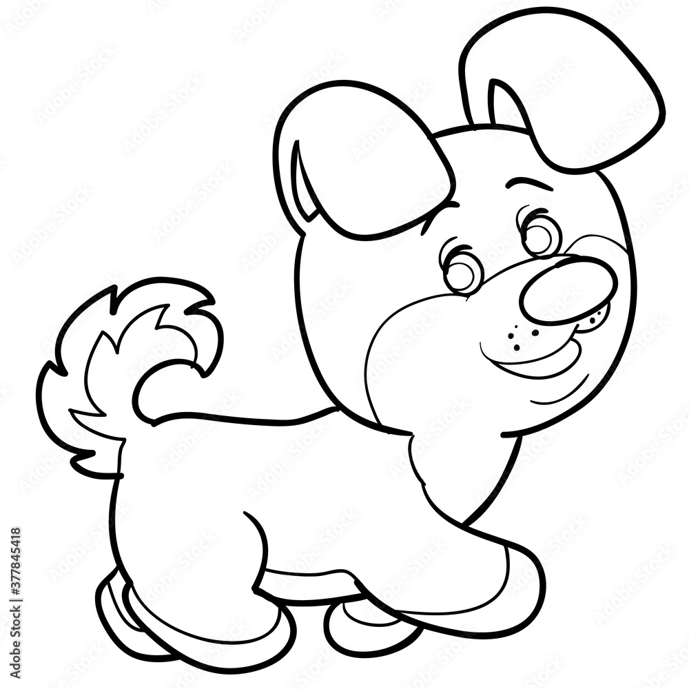 sketch of a cute puppy, coloring book, isolated object on white background, vector illustration, sketch of a cute puppy, coloring book, isolated object on white background, vector illustration,