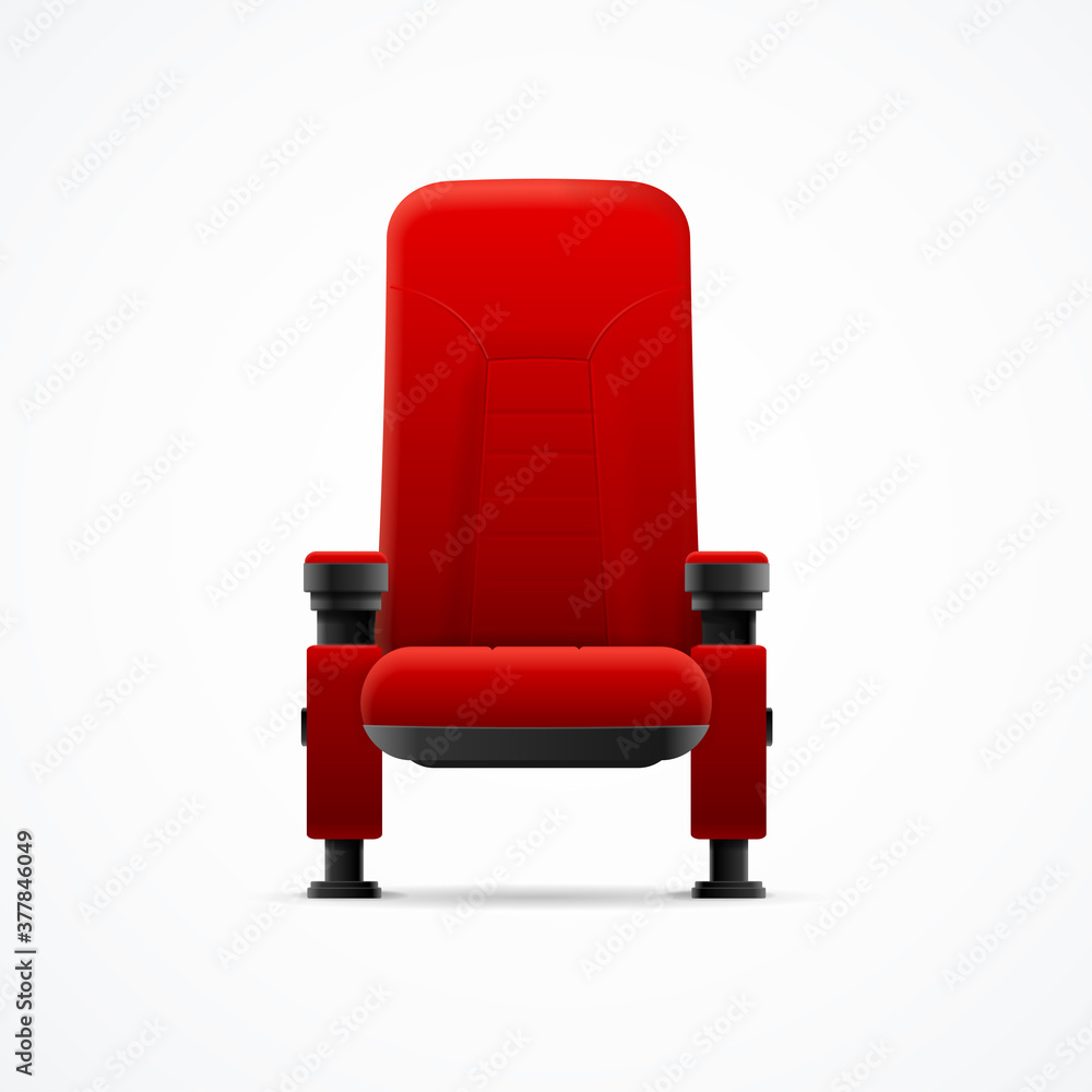 Realistic 3d Red Chair. Vector Stock Vector | Adobe Stock