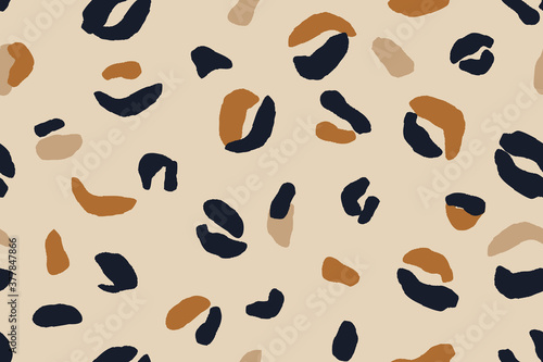 Modern minimalist pattern with leopard skin. Fashionable template for design.