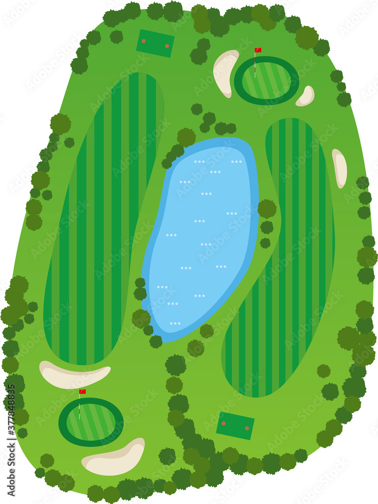 ゴルフ場 ゴルフコースの鳥瞰図のイメージイラスト 2ホール Stock Vector Adobe Stock ゴルフ場 ゴルフコースの鳥瞰図のイメージイラスト 2ホール Stock Vector Adobe Stock