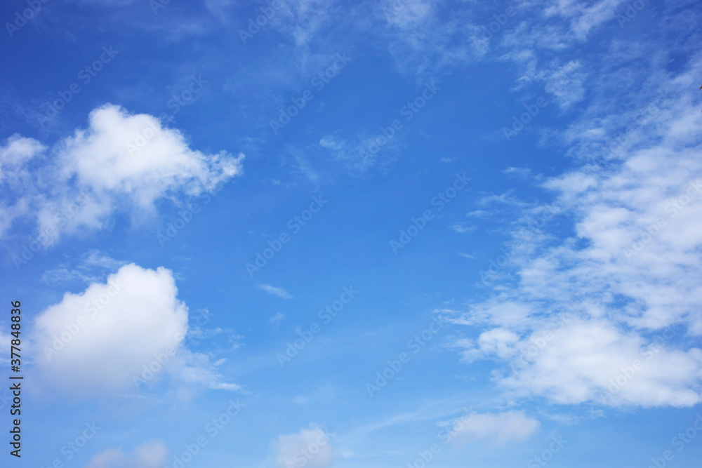 Blue sky background and white clouds soft focus, and copy space Blue sky background and white clouds soft focus, and copy space