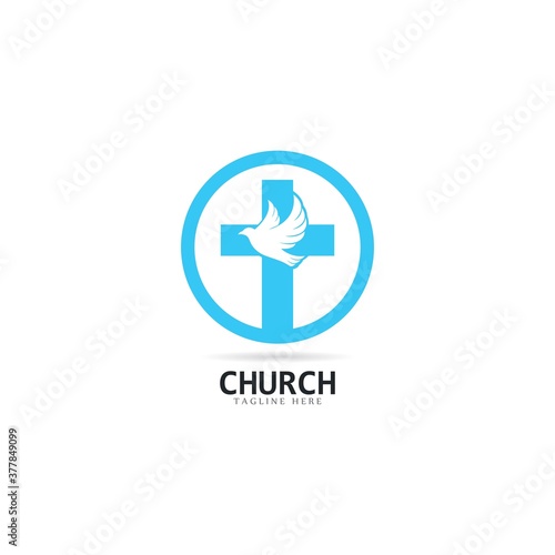 Church logo template vector icon illustration