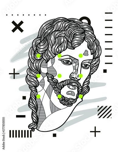 Modern geometric style with dots. The Risen Christ 