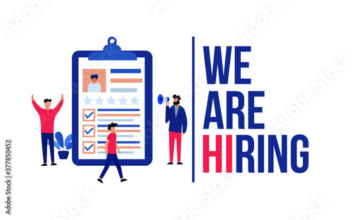 illustration of vacancy with we are hiring word