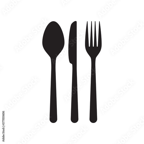 Cutlery knife, fork and spoon vector doodle icons. Isolate on white background.