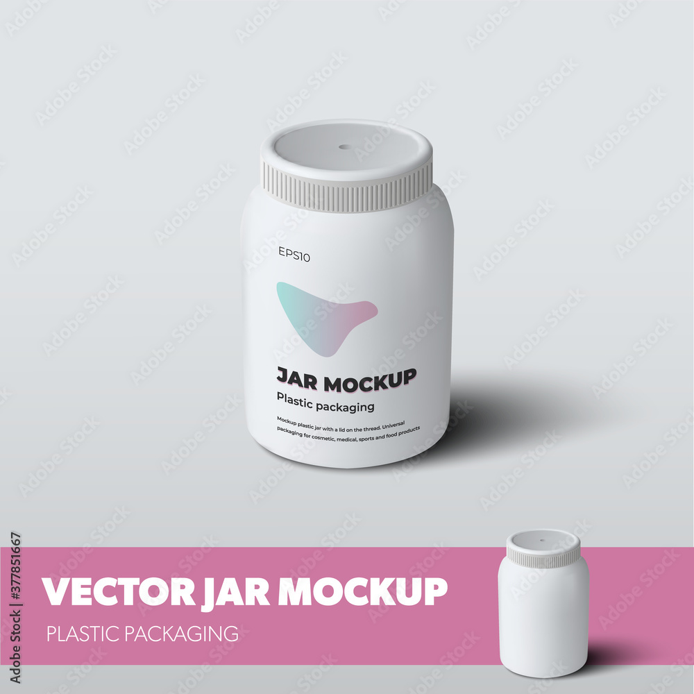 Vector white bottle template with realistic shadows, with design presentation in pink, for pharmacy advertising. Vector white bottle template with realistic shadows, with design presentation in pink, for pharmacy advertising.