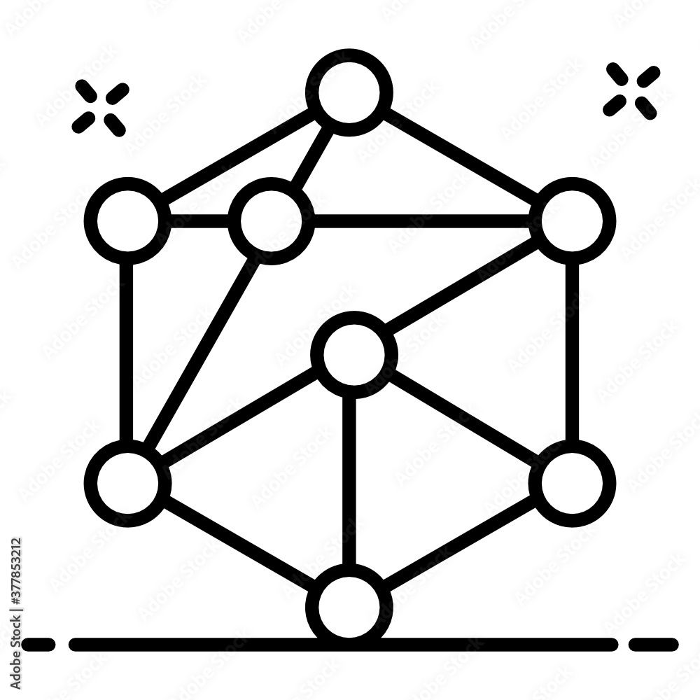 Network infrastructure icon design, star network structure
Network infrastructure icon design, star network structure