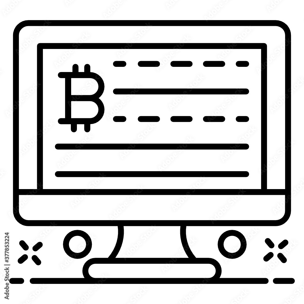 
Vector of bitcoin data in editable style 
