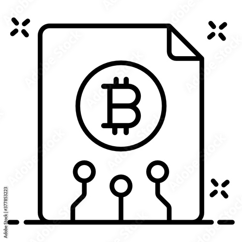 
An icon design of bitcoin file, flat vector style 
