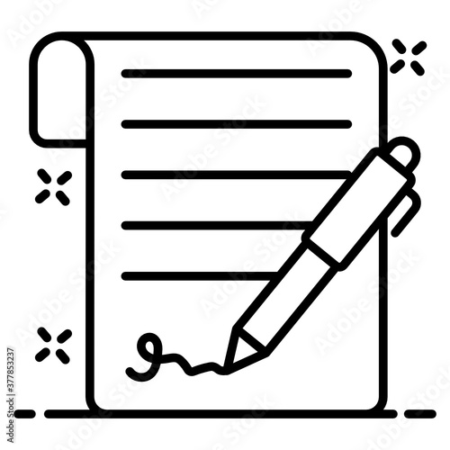  Business contract signing icon design, flat vector 