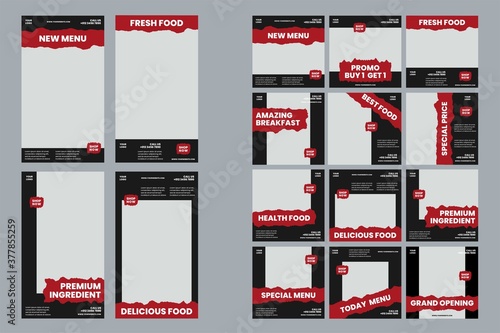 Food and drink social media post and story