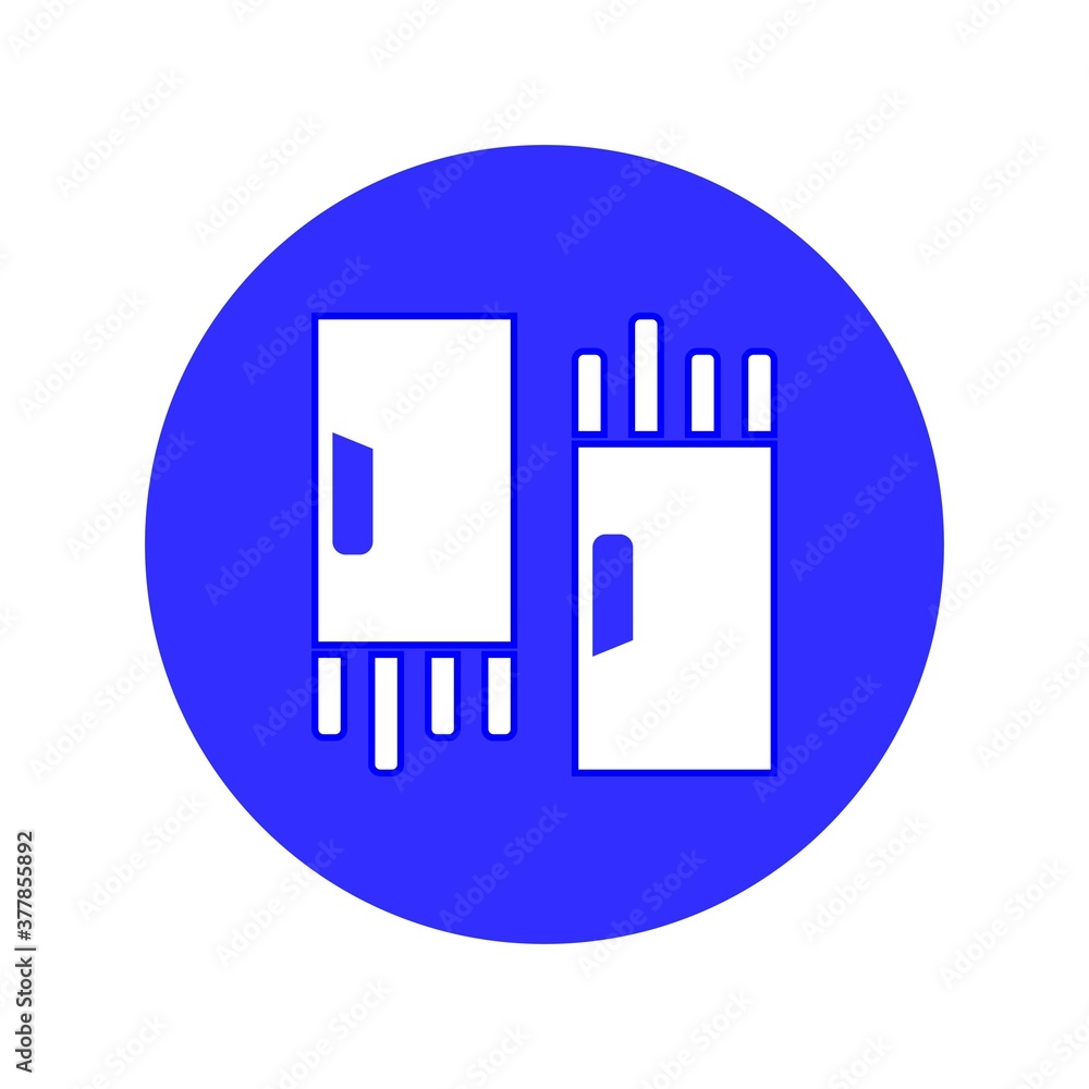 Safety gloves flat line icon. Protective work clothes sign. Thin linear logo for protection equipment store. Flat design Safety gloves flat line icon. Protective work clothes sign. Thin linear logo for protection equipment store. Flat design