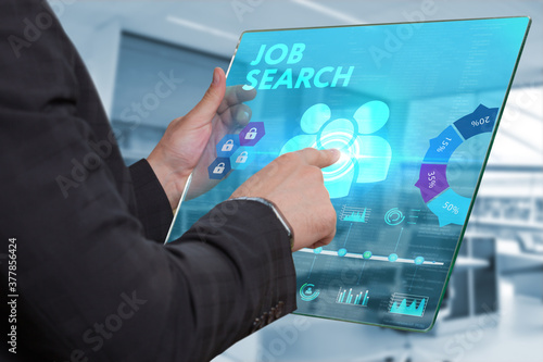 Business, Technology, Internet and network concept. Job Search human resources recruitment career.