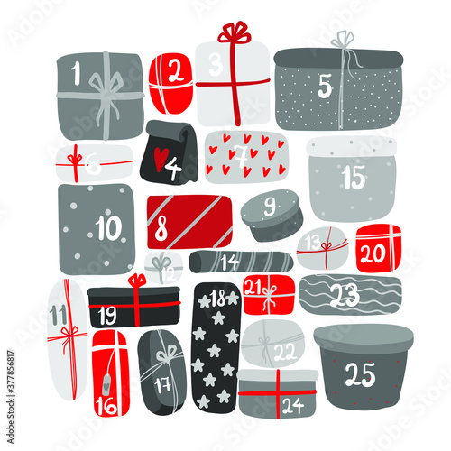 advent calendar on the white background
