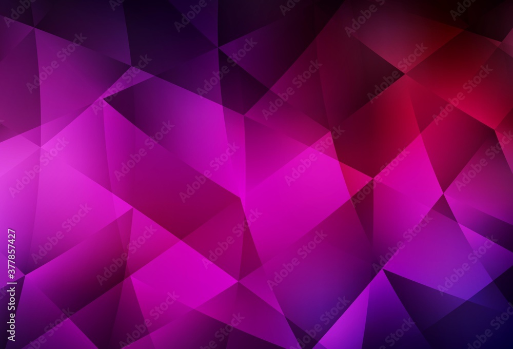 Fototapeta premium Dark Pink vector gradient triangles pattern.