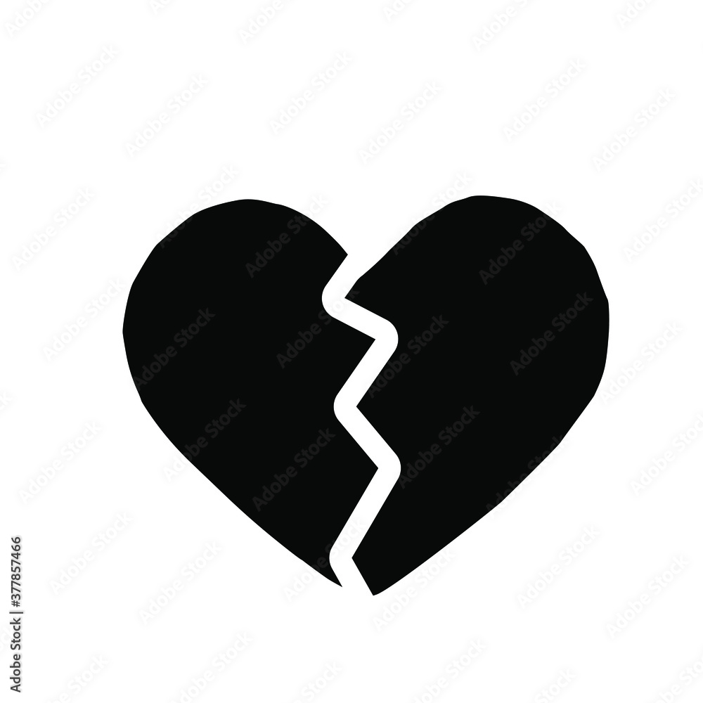 broken heart icon on a white background, vector illustration broken heart icon on a white background, vector illustration