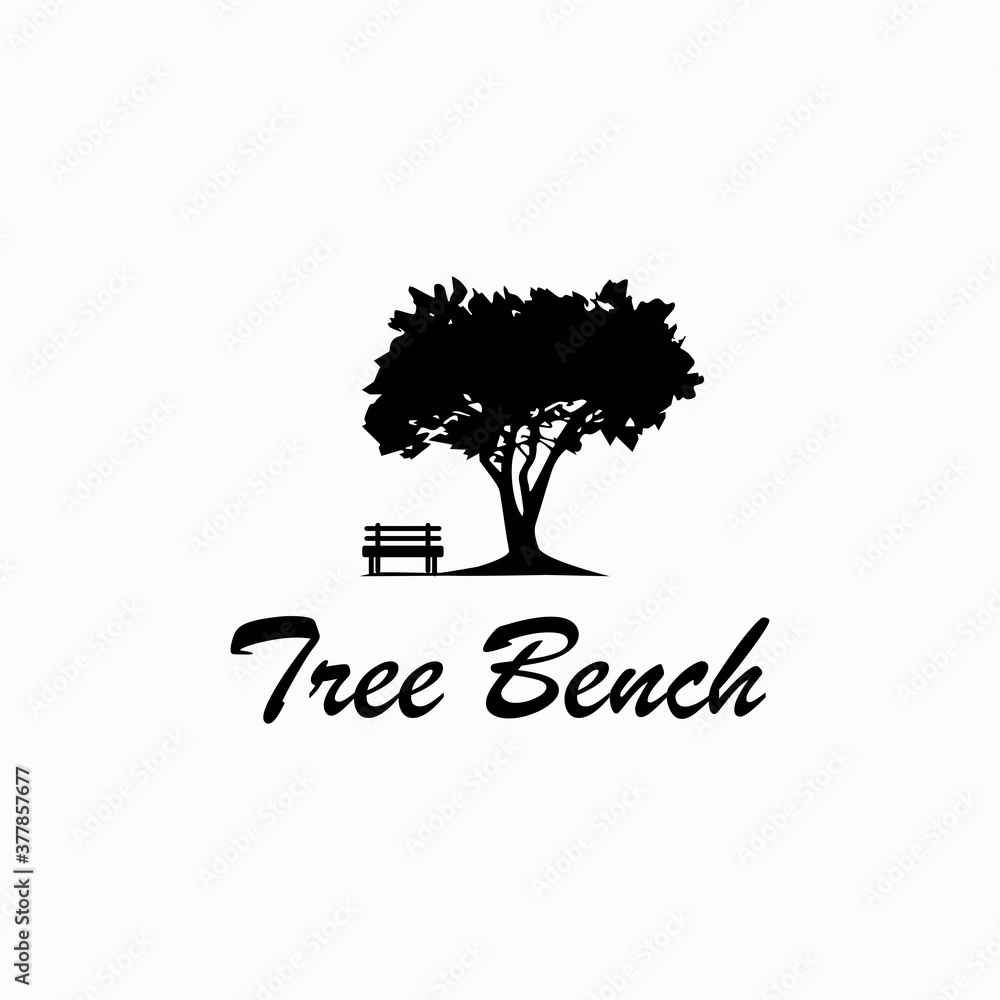 Tree Bench Logo Vector Design Symbol Stock Vector Adobe Stock