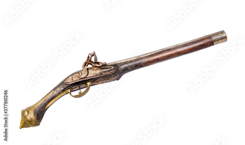 Fotografie real beautiful Turkish silicon pistol from the time of the Ottoman Empire