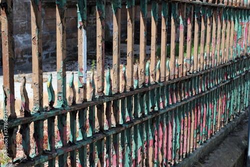 Old Victorian Iron Railing with Peeling Paint 