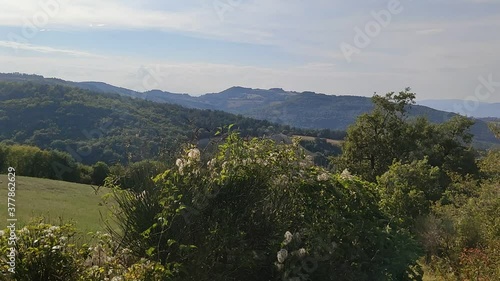 Panorama dai monti delle Cesane nelle Marche photo