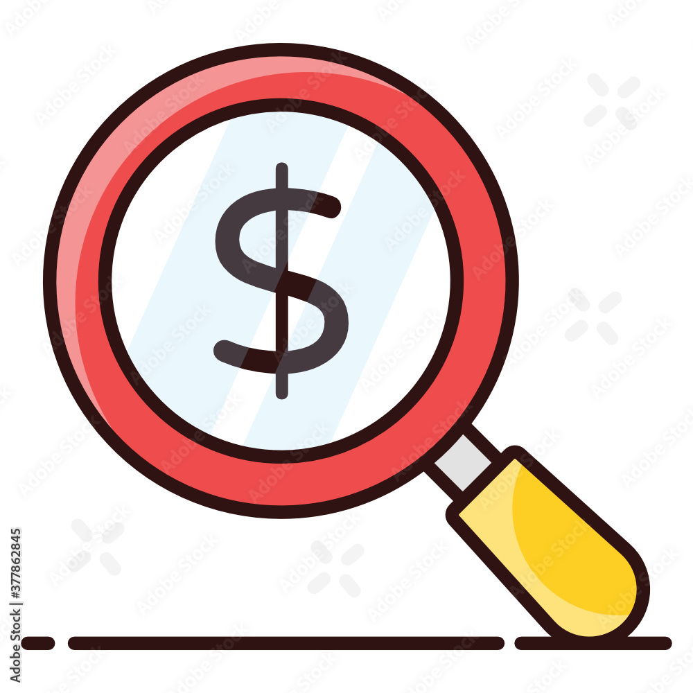Dollar under magnifier, financial research icon design
Dollar under magnifier, financial research icon design