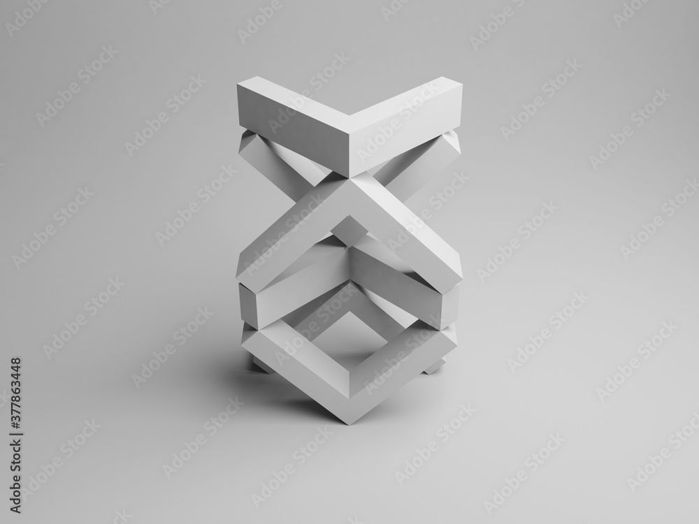 Abstract white 3 d equilibrium still life installation Abstract white 3 d equilibrium still life installation