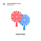Pom pom vector icon. Flat style illustration. EPS 10 vector.