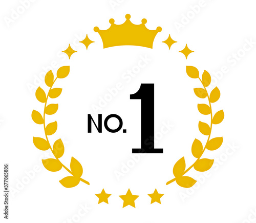 yellow cute  laurel material of ranking / crown / no.1
