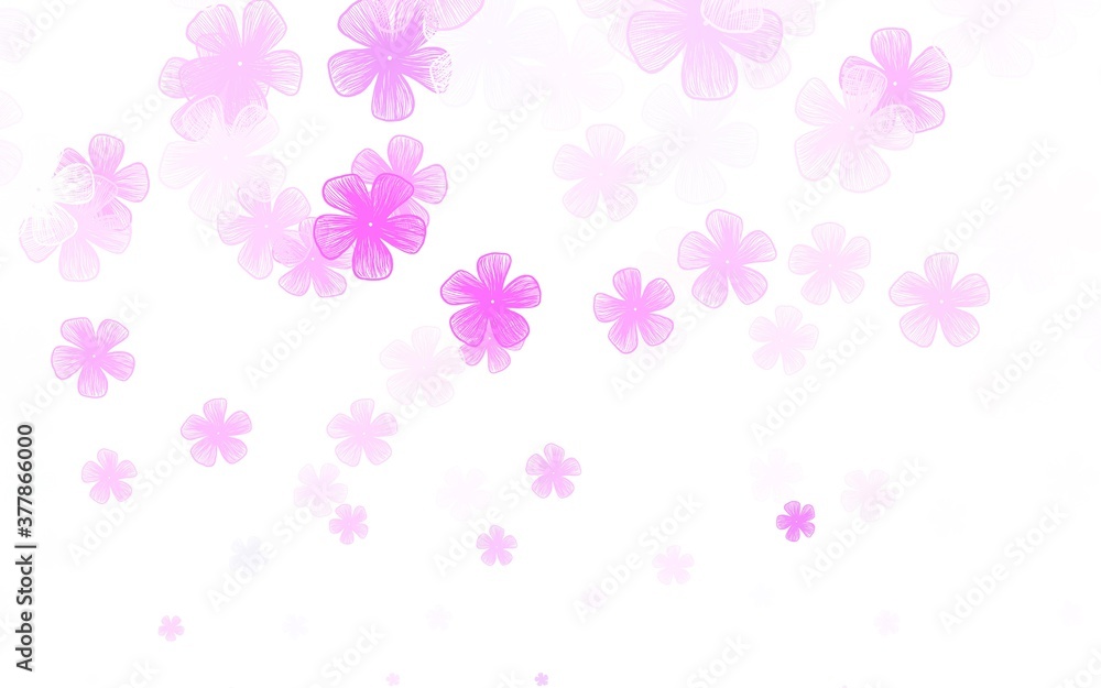 Light Pink vector abstract backdrop with flowers.