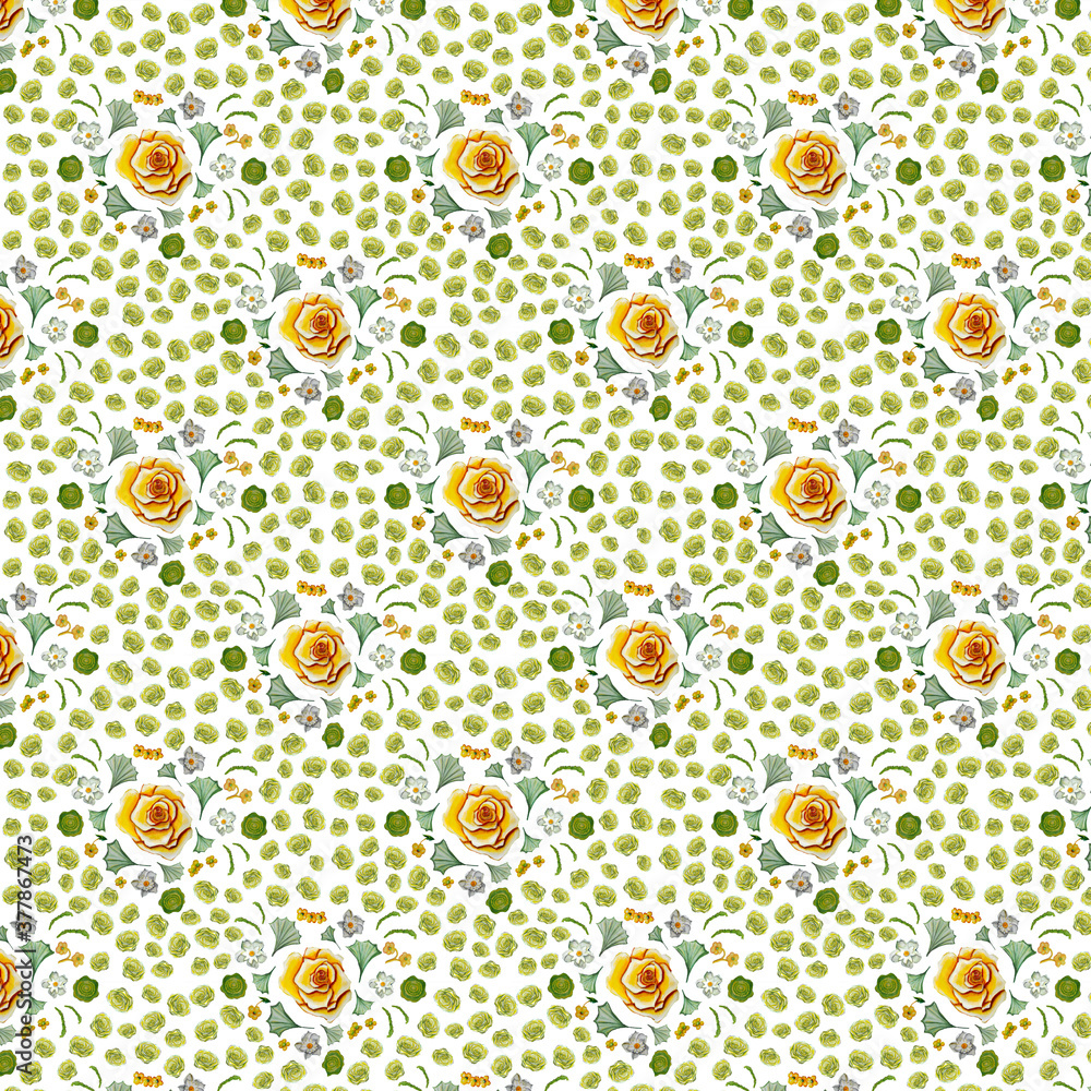 Pattern of beautiful yellow flowers Pattern of beautiful yellow flowers