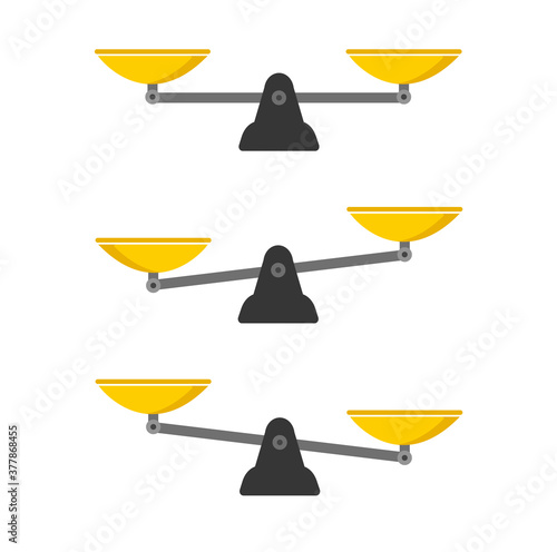 Scales set. Libra. Scales are in balance, the scales are imbalanced.