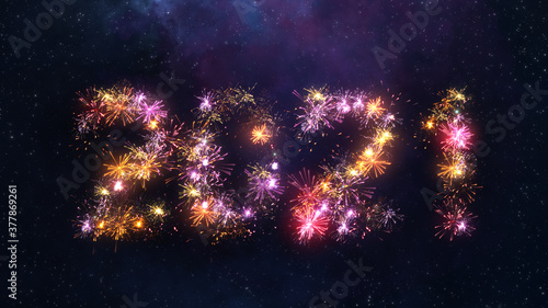 Text 2021 made from firewor...