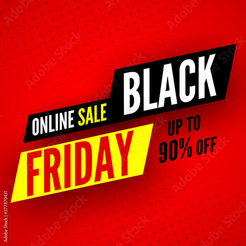 Black friday online sale banner. Vector illustration.