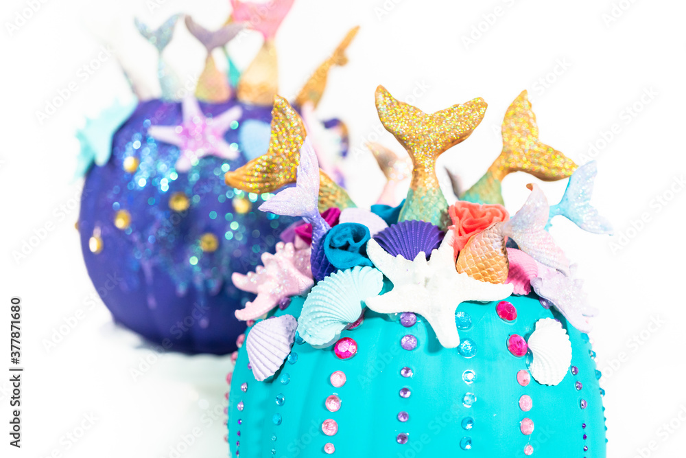 Naklejka premium Mermaid pumpkin