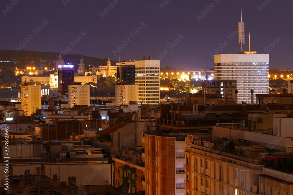 Panoramic view of Barcelona at night. Catalonia,Spain Panoramic view of Barcelona at night. Catalonia,Spain