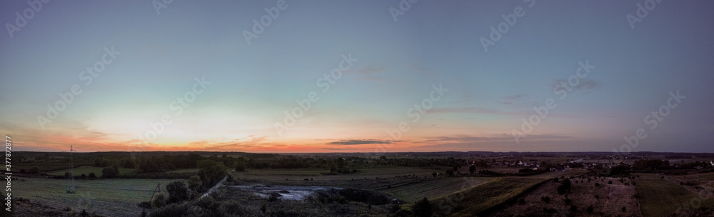 Fasty podlaskie aerial sunset panorama