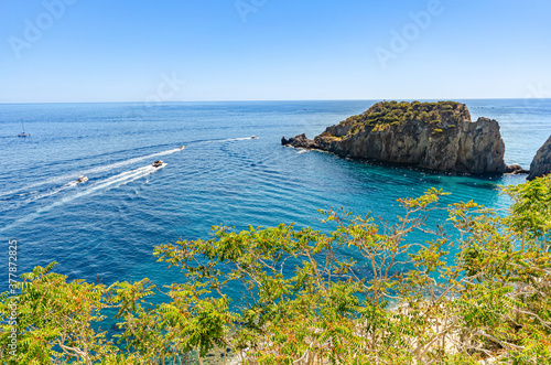 Island of Ponza, Italy. August 16th, 2017. Boats and motorboats sailing in the sea of ponza. photo