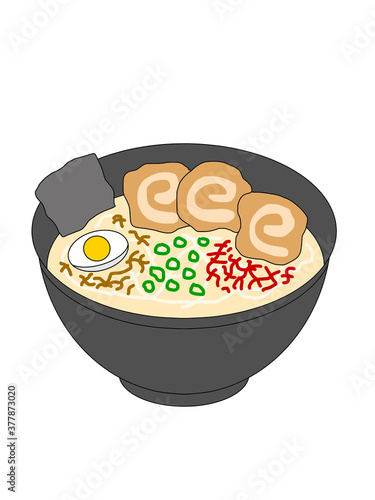 illustration of a Tonkotsu ramen
