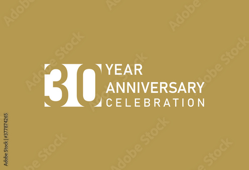 30 years anniversary celebration logotype on gold Background