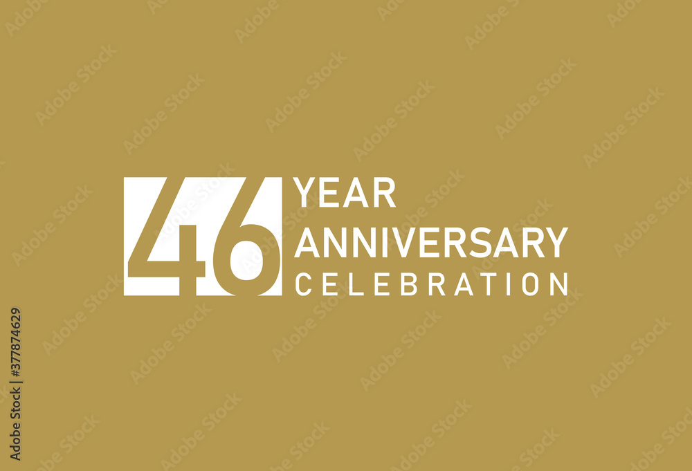 Fototapeta premium 46 years anniversary celebration logotype on gold Background