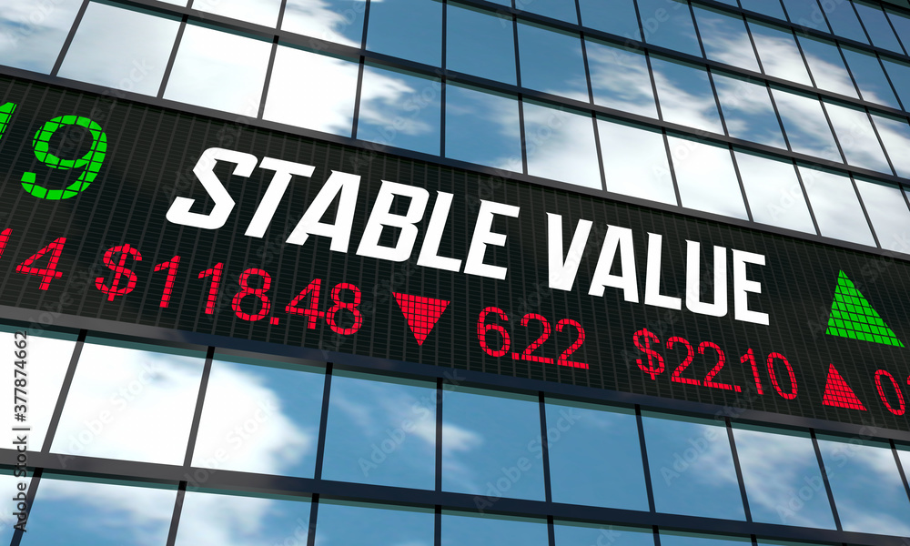 Stable Value Fund Safe Investment Smart Protect Money Market Ticker 3d Illustration Stable Value Fund Safe Investment Smart Protect Money Market Ticker 3d Illustration